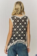 Load image into Gallery viewer, FRINGE HEM CROCHET TOP- LET4265