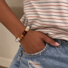 Load image into Gallery viewer, Ellison+Young Organic Pebble Stretch Bracelet, Acrylic & Stainless Steel Beads