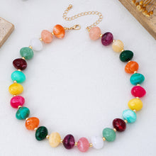 Load image into Gallery viewer, Multi Colored Resin Pebble Beaded Necklace | 80N93363