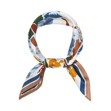 Load image into Gallery viewer, Geometric Floral Pattern Printed Square Silky Satin Bandana Scarf