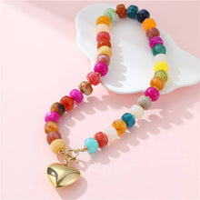 Load image into Gallery viewer, MULTI BEADED HEART CHARM TOGGLE NECKLACE | 40NK9700