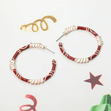 Load image into Gallery viewer, Game Day Textured Hoop Earrings