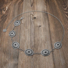 Load image into Gallery viewer, Boho Vintage Western Turquoise Stone Concho Chain Belt
