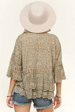 Load image into Gallery viewer, BELL SLEEVE LACE TOP- LET3907