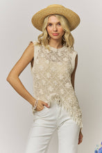Load image into Gallery viewer, FRINGE HEM CROCHET TOP- LET4265
