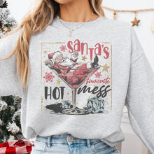 Load image into Gallery viewer, Christmas Santas Hot Mess Martini Retro Graphic Sweatshirt