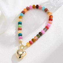 Load image into Gallery viewer, MULTI BEADED HEART CHARM TOGGLE NECKLACE | 40NK9700