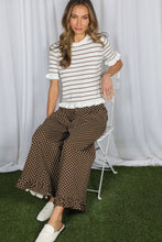 Load image into Gallery viewer, Charming Striped Short Ruffle Sleeve Knitted Sweater VT60773