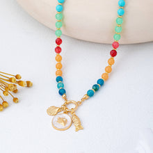 Load image into Gallery viewer, Rainbow Beaded Nautical Charm Necklace | 80N92952