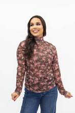 Load image into Gallery viewer, Mock Neck Mesh Top, Floral