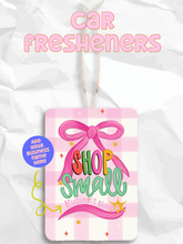 Load image into Gallery viewer, Shop small Christmas custom business name car fresheners