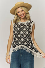 Load image into Gallery viewer, FRINGE HEM CROCHET TOP- LET4265