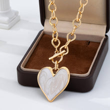 Load image into Gallery viewer, White Inlay Heart Toggle Necklace | 80N93050