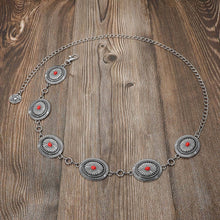 Load image into Gallery viewer, Boho Vintage Western Turquoise Stone Concho Chain Belt