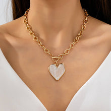 Load image into Gallery viewer, White Inlay Heart Toggle Necklace | 80N93050