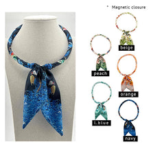 Load image into Gallery viewer, Botanical Print Fabric Scarf Magnetic Necklace