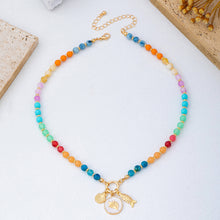 Load image into Gallery viewer, Rainbow Beaded Nautical Charm Necklace | 80N92952