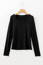 Load image into Gallery viewer, Solid Scoop Neck Long Sleeve Top