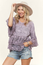 Load image into Gallery viewer, BELL SLEEVE LACE TOP- LET3907