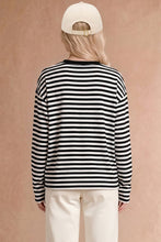 Load image into Gallery viewer, Halloween Ghost Appliqué Striped Long Sleeve Top