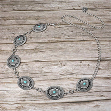 Load image into Gallery viewer, Boho Vintage Western Turquoise Stone Concho Chain Belt
