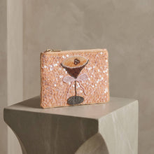 Load image into Gallery viewer, Espresso Martini Sequin Beaded Coin Pouch
