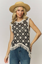 Load image into Gallery viewer, FRINGE HEM CROCHET TOP- LET4265
