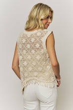 Load image into Gallery viewer, FRINGE HEM CROCHET TOP- LET4265
