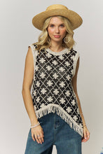 Load image into Gallery viewer, FRINGE HEM CROCHET TOP- LET4265