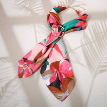 Load image into Gallery viewer, Pattern Printed Ring Accent Fabric Scarf Necklace