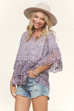 Load image into Gallery viewer, BELL SLEEVE LACE TOP- LET3907