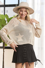 Load image into Gallery viewer, STAR PATTERN KNIT SWEATER- LESW3834