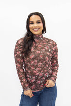 Load image into Gallery viewer, Mock Neck Mesh Top, Floral