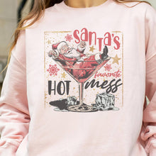 Load image into Gallery viewer, Christmas Santas Hot Mess Martini Retro Graphic Sweatshirt
