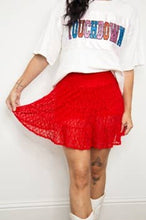 Load image into Gallery viewer, Lace Skirt with Shorts, Red
