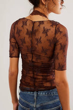 Load image into Gallery viewer, Sheer Lace Overlay Blouse
