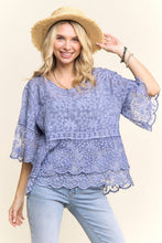 Load image into Gallery viewer, BELL SLEEVE LACE TOP- LET3907
