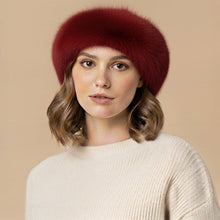 Load image into Gallery viewer, Plush Faux Fur Round Winter Beret Hat
