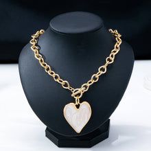 Load image into Gallery viewer, White Inlay Heart Toggle Necklace | 80N93050
