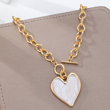 Load image into Gallery viewer, White Inlay Heart Toggle Necklace | 80N93050
