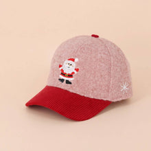 Load image into Gallery viewer, Santa Embroidered Fuzzy Corduroy Baseball Cap

