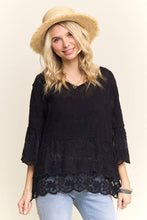 Load image into Gallery viewer, BELL SLEEVE LACE TOP- LET3907
