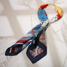 Load image into Gallery viewer, Pattern Printed Ring Accent Fabric Scarf Necklace
