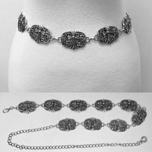 Load image into Gallery viewer, Boho Vintage Cross Accent Medallion Link Waist Chain Belt
