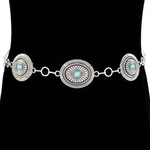 Load image into Gallery viewer, Boho Vintage Western Turquoise Stone Concho Chain Belt
