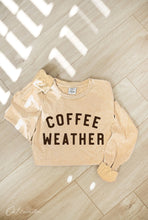 Load image into Gallery viewer, COFFEE WEATHER Mineral Washed Long Sleeve Graphic
