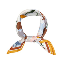 Load image into Gallery viewer, Geometric Floral Pattern Printed Square Silky Satin Bandana Scarf
