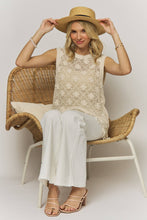 Load image into Gallery viewer, FRINGE HEM CROCHET TOP- LET4265
