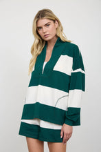 Load image into Gallery viewer, WIDE STRIPE HALF ZIP LONG SLEEVE KNIT TOP
