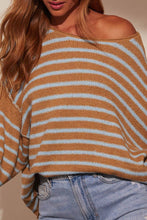 Load image into Gallery viewer, Oversized Exposed seam Batwing Sleeve Stripe Knit sweater
